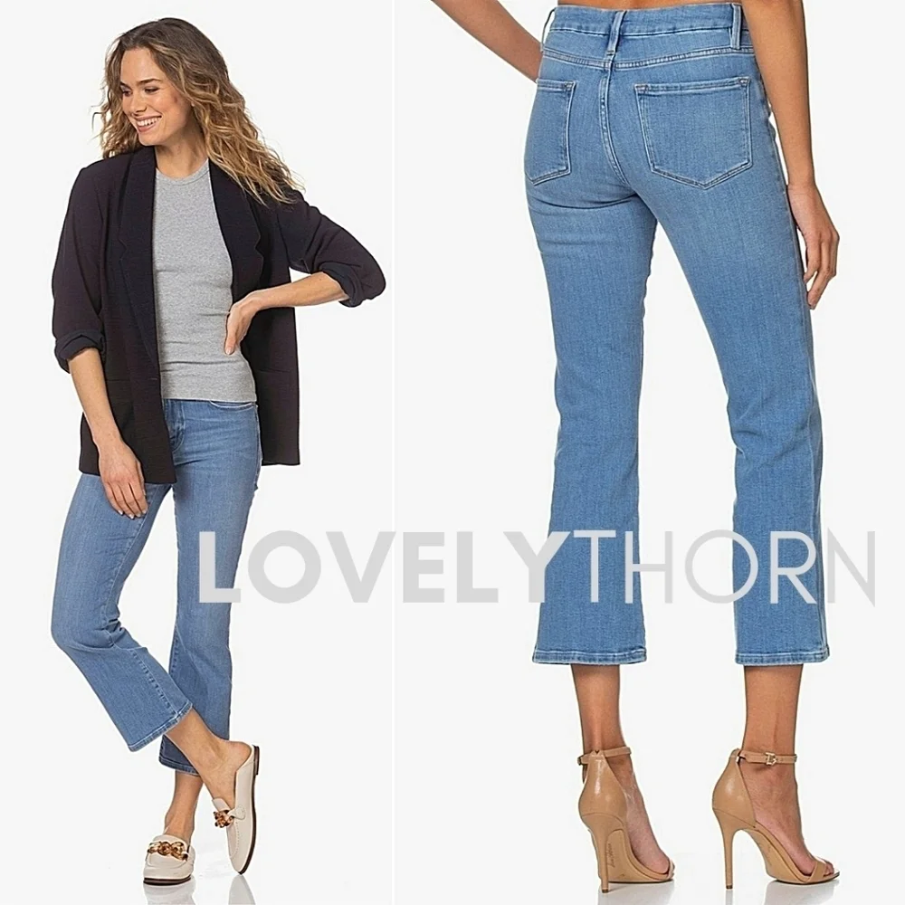 FRAME // le crop mini boot super stretch denim jeans in melville wash - Picture 8 of 13
